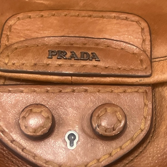 Prada Bag Holdall Brown Taupe Leather Top Handle Shoulder Large Handbag PRADA - Picture 4 of 16